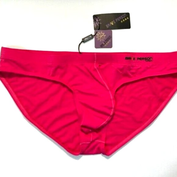 Brave Person  Swim Bikini Brief - Rose Pink -  Contoured Pouch - Picture 6 of 13